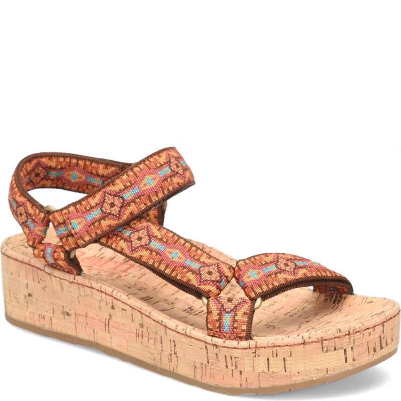 Born Women's Sirena Sandals - Orange Fabric (Multicolor)