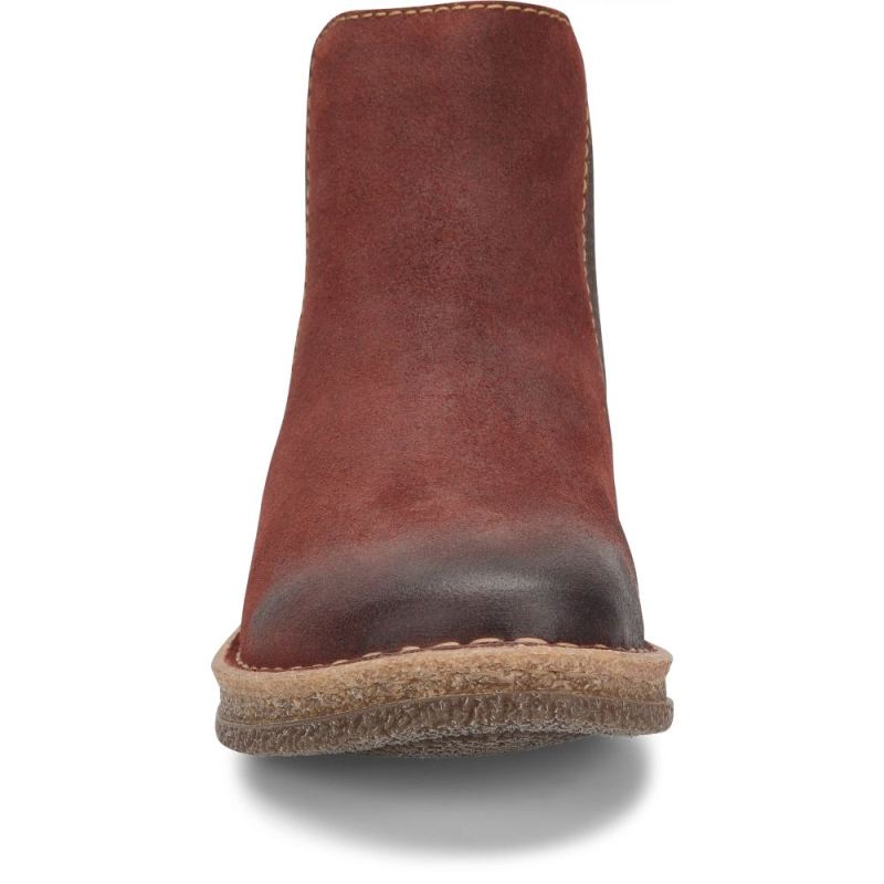 Born Women's Faline Boots - Dark Brick Distressed (Red)