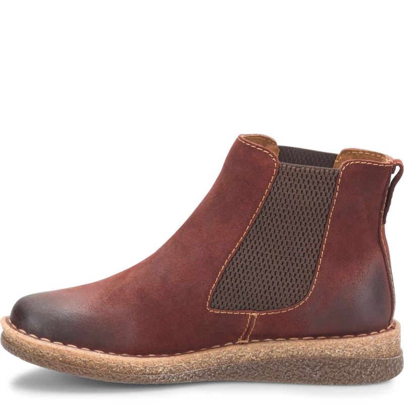 Born Women's Faline Boots - Dark Brick Distressed (Red)