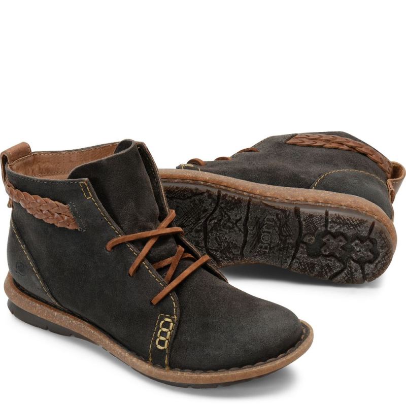 Born Women's Temple Boots - Dark Gray Distressed (Grey)