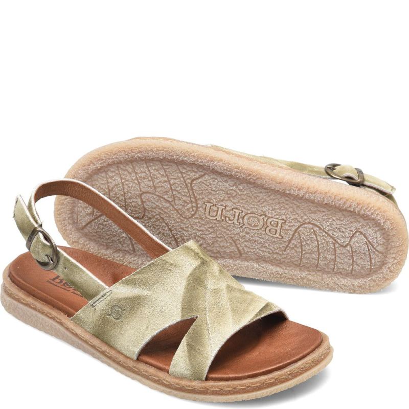 Born Women's Carah Sandals - Dark Green Olive Suede (Multicolor)