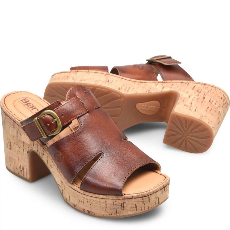 Born Women's Brooklan Sandals - Dark Tan Bourbon (Brown)