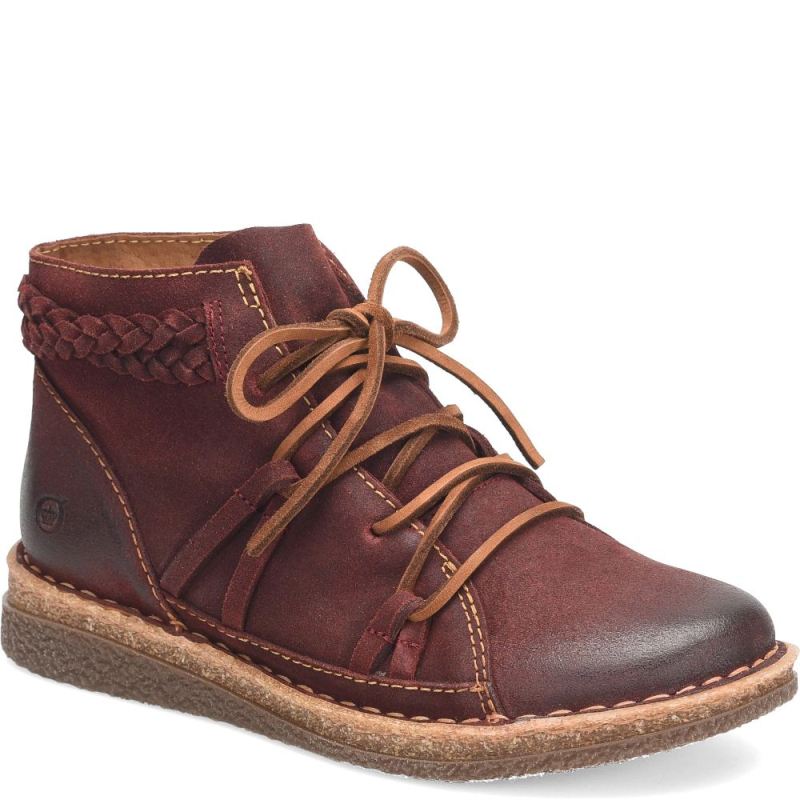 Born Women's Temple II Boots - Dark Brick Distressed (Red)