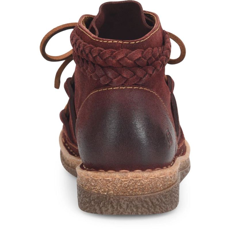 Born Women's Temple II Boots - Dark Brick Distressed (Red)