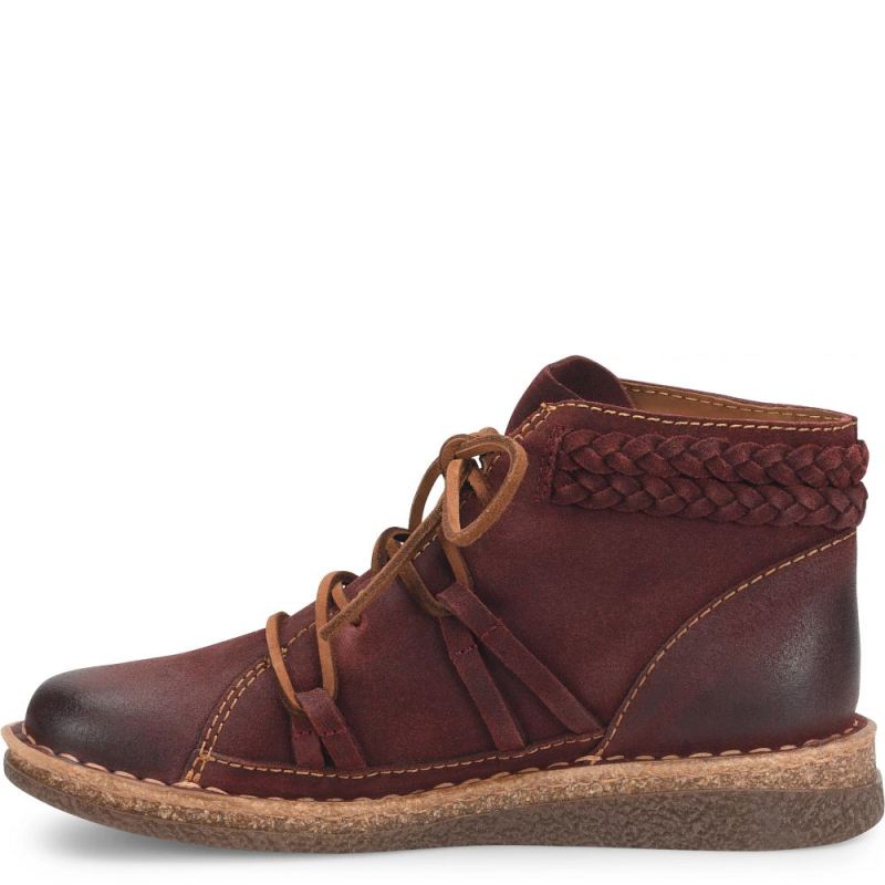 Born Women's Temple II Boots - Dark Brick Distressed (Red)