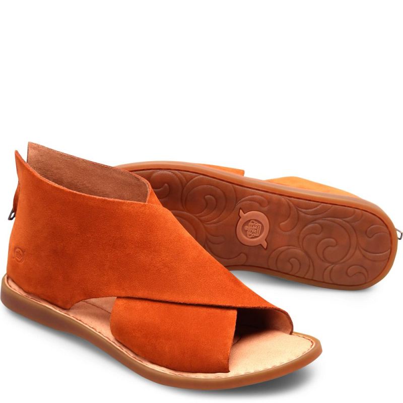 Born Women's Iwa Sandals - Cognac Suede (Brown)