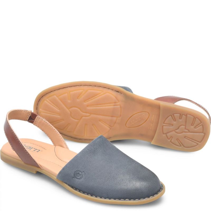 Born Women's Leif Slip-Ons & Lace-Ups - Light Jeans Distressed (