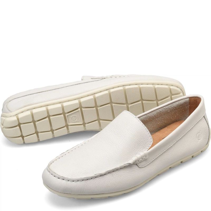 Born Men's Allan Slip-Ons & Lace-Ups - White Sea Salt (White)