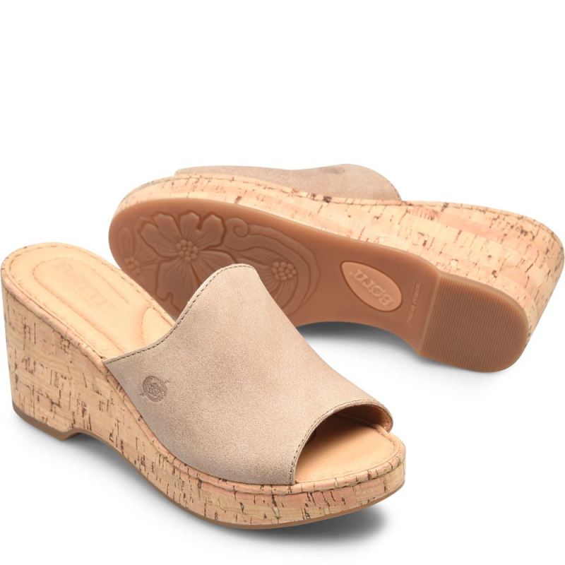 Born Women's Lilah Sandals - Cream Visone Distressed (Tan) - Click Image to Close