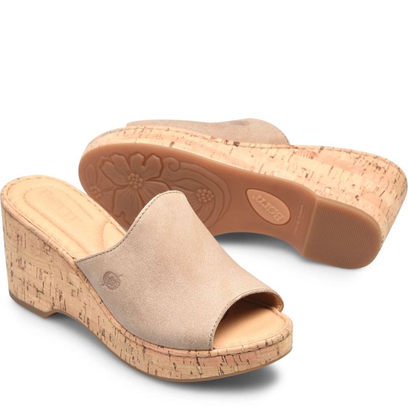 Born Women's Lilah Sandals - Cream Visone Distressed (Tan)