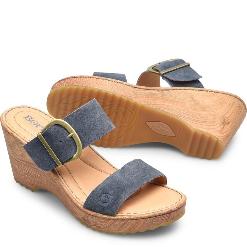 Born Women's Emily Sandals - Light Jeans Distressed (Blue) Born Women's Emily Sandals - Light Jeans Distressed (Blue)