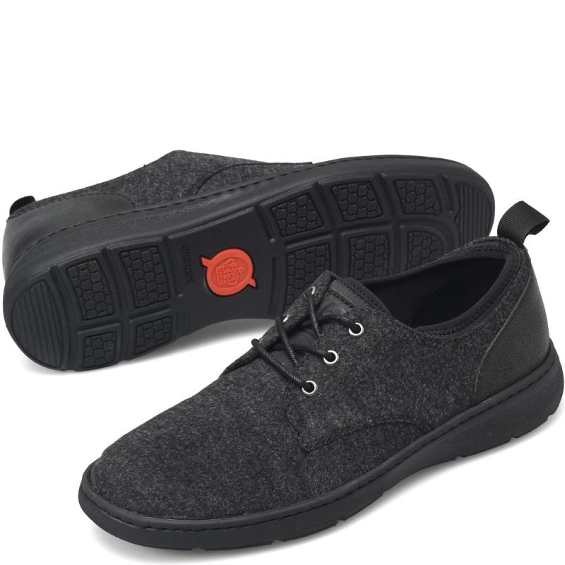Born Men's Marcus Slip-Ons & Lace-Ups - Dark Charcoal Wool Combo