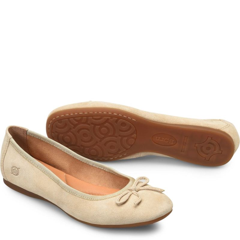 Born Women's Brin Flats - Naturale Suede (Tan)