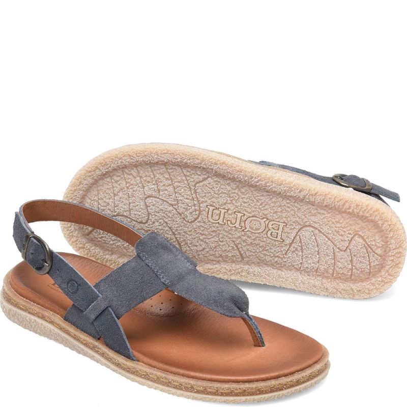 Born Women's Cammie Sandals - Dark Jeans Suede (Blue)