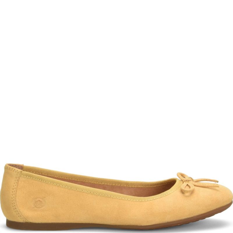 Born Women's Brin Flats - Yellow Suede (Yellow)