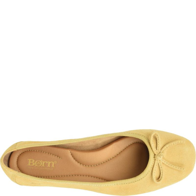 Born Women's Brin Flats - Yellow Suede (Yellow)