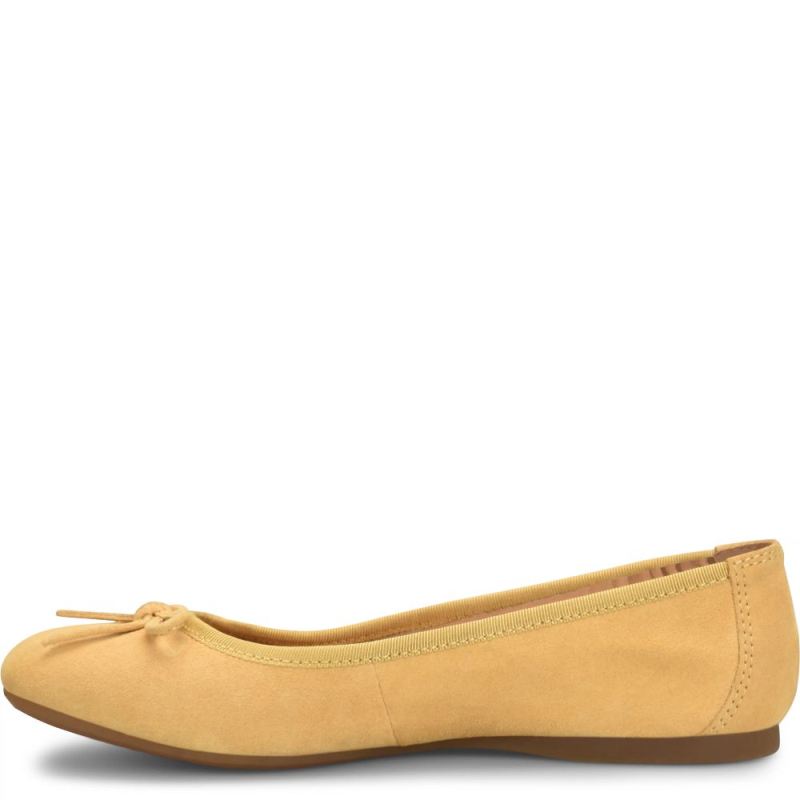 Born Women's Brin Flats - Yellow Suede (Yellow)