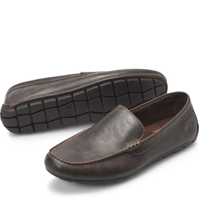 Born Men's Allan Slip-Ons & Lace-Ups - Dark Sea Lion (Brown)
